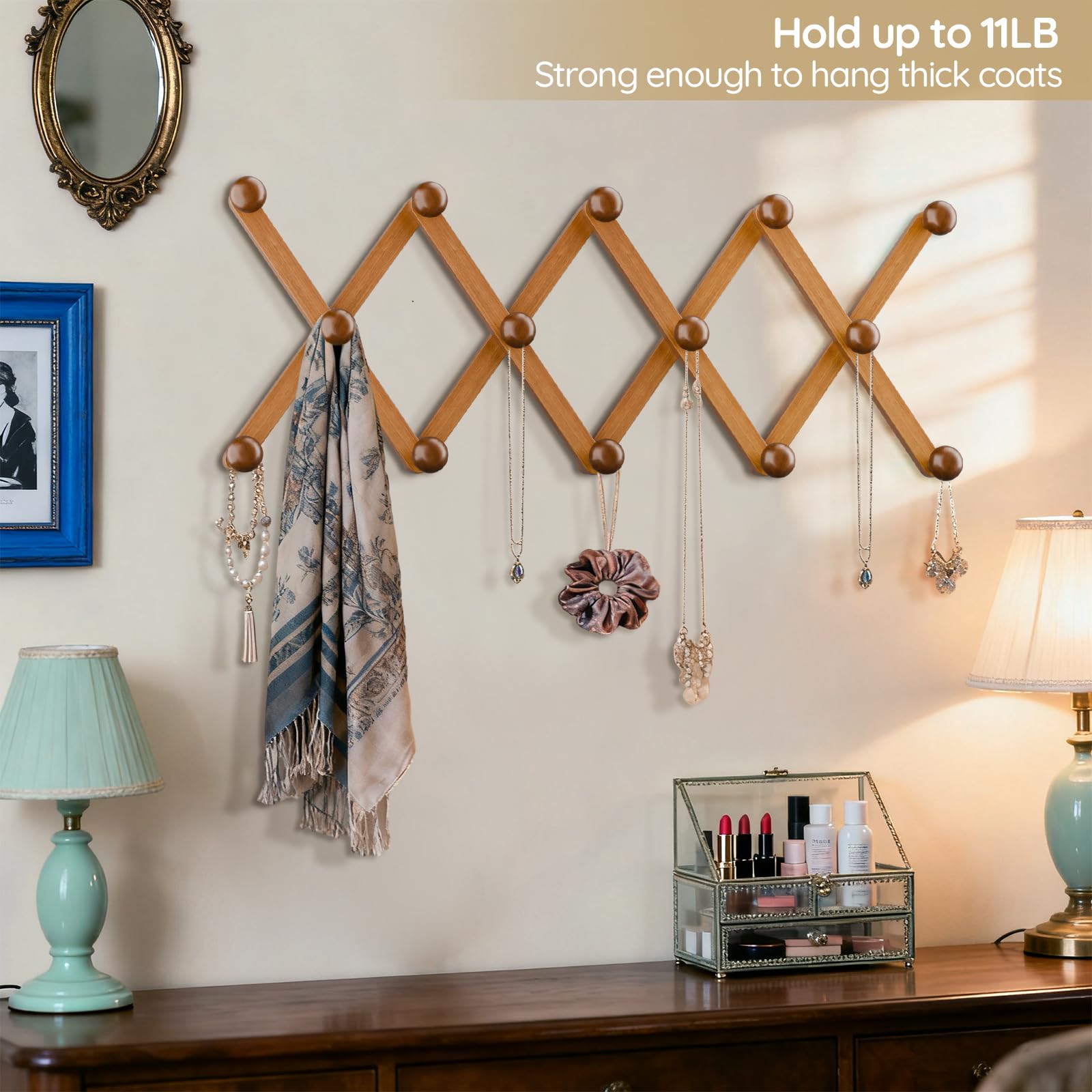 Amazon.com: WGFKVAS Hat Rack for Wall with 14 Hooks, Solid Wooden